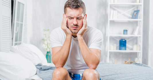 man in discomfort